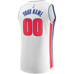 Detroit Pistons Fanatics Youth Fast Break Replica Custom Jersey - Association Edition - White