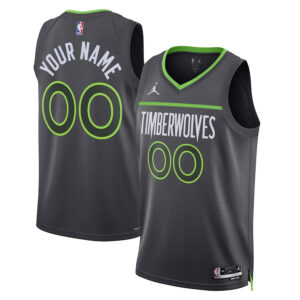 Minnesota Timberwolves 2023/24 Statement Swingman Custom Men Jersey - Gray