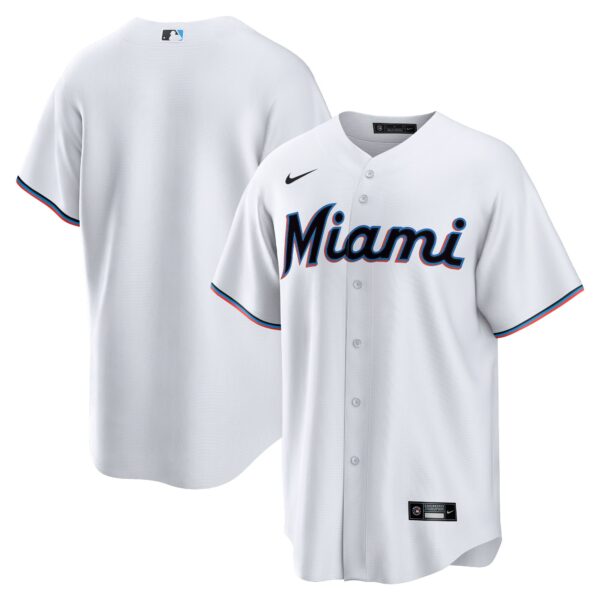 Miami Marlins  Home Blank Replica Jersey - White
