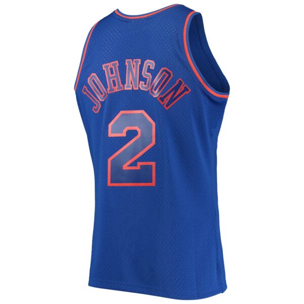 Larry Johnson New York Knicks Mitchell & Ness 1996/97 Hardwood Classics Swingman Jersey - Blue