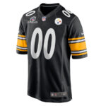 Pittsburgh Steelers 2023 Playoffs Patch Game Men Custom Jersey - Black