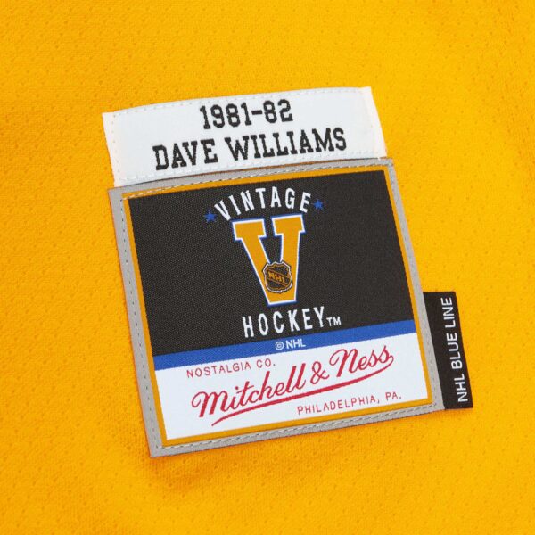 Dave Williams Vancouver Canucks Mitchell & Ness Men's 1981/82 Blue Line Player Jersey - Yellow