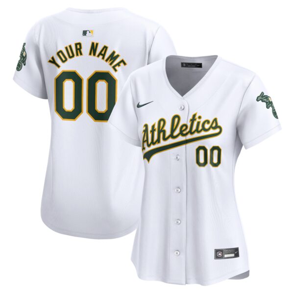 Oakland Athletics  Women's Home Limited Custom Jersey - White