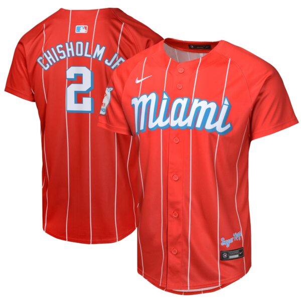 Jazz Chisholm Jr. Miami Marlins  Youth City Connect Limited Player Jersey - Red