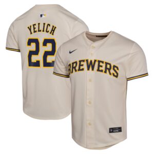 Christian Yelich Milwaukee Brewers  Youth Home Game Player Jersey - Cream