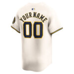 Milwaukee Brewers  Home Limited Custom Jersey - Cream