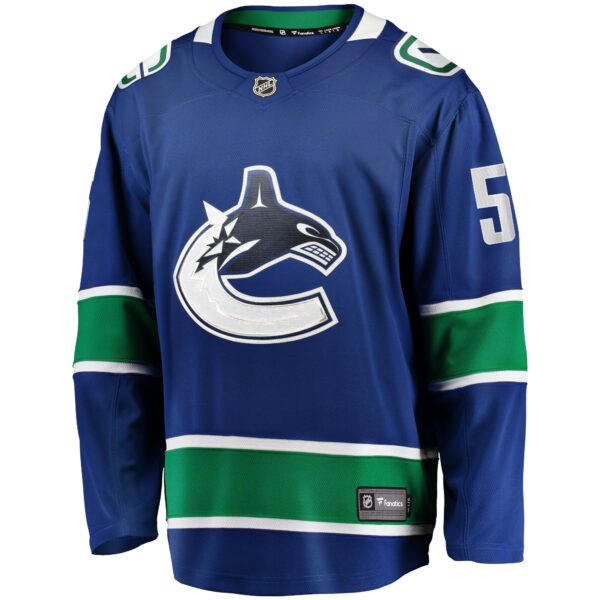 Tucker Poolman Vancouver Canucks Fanatics Home Premier Breakaway Player Jersey - Blue
