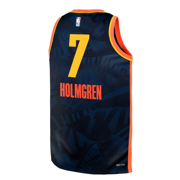 Chet Holmgren 7 Oklahoma City Thunder 2023/24 City Edition Swingman YOUTH Jersey - Navy