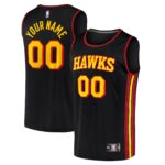 Atlanta Hawks Fanatics Youth Fast Break Replica Custom Jersey - Statement Edition - Black
