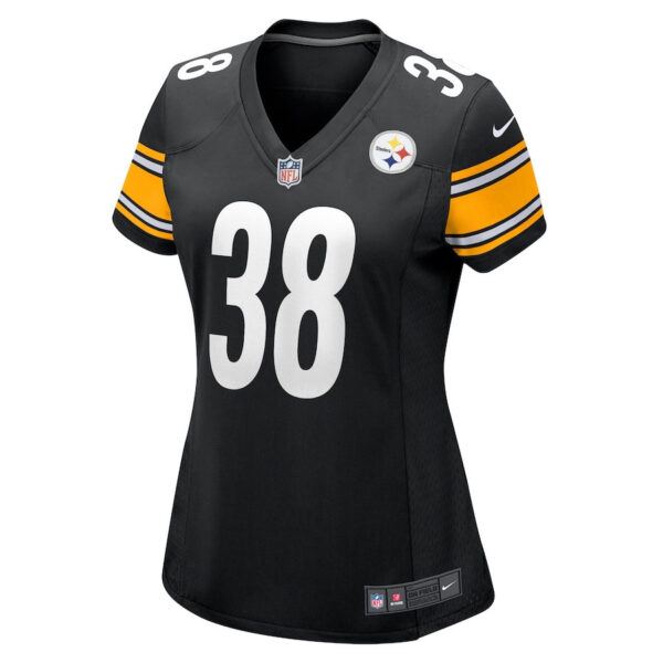 Caleb Johnson 38 Pittsburgh Steelers Game Women Jersey - Black