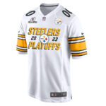 Pittsburgh Steelers 2023 Playoffs Iconic Game Men Custom Jersey - White