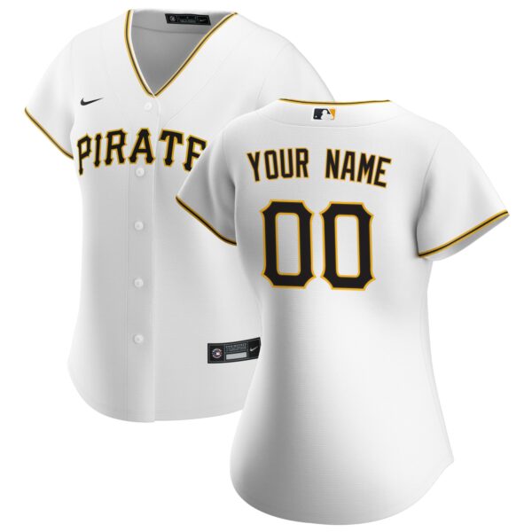 Pittsburgh Pirates  Women's Home Replica Custom Jersey - White