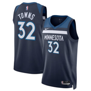 Karl-Anthony Towns 32 Minnesota Timberwolves Unisex Swingman Jersey - Icon Edition - Navy