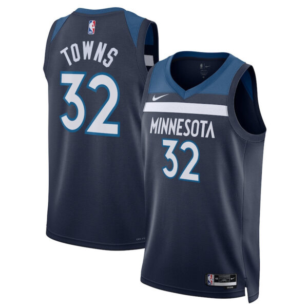 Karl-Anthony Towns 32 Minnesota Timberwolves Unisex Swingman Jersey - Icon Edition - Navy