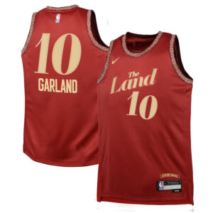 Darius Garland 10 Cleveland Cavaliers 2023/24 City Edition Swingman YOUTH Jersey - Wine