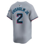 Jazz Chisholm Jr. 2 Miami Marlins Road Limited Men Jersey - Gray