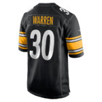 Jaylen Warren 30 Pittsburgh Steelers Alternate Game Men Jersey - Black