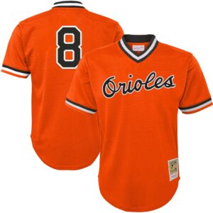 Cal Ripken Jr. Baltimore Orioles Mitchell & Ness Youth Cooperstown Collectionu00c2u00a0Mesh Batting Practice Jersey - Orange