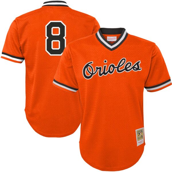Cal Ripken Jr. Baltimore Orioles Mitchell & Ness Youth Cooperstown Collectionu00c2u00a0Mesh Batting Practice Jersey - Orange