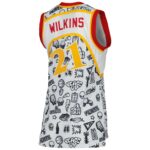 Dominique Wilkins Atlanta Hawks Mitchell & Ness Women's 1986 Doodle Swingman Jersey - White