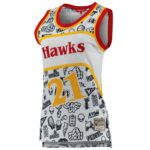 Dominique Wilkins Atlanta Hawks Mitchell & Ness Women's 1986 Doodle Swingman Jersey - White
