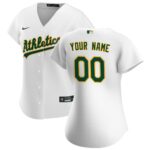 Oakland Athletics  Women's Home Replica Custom Jersey - White