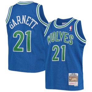 Kevin Garnett Minnesota Timberwolves Mitchell & Ness Youth 1995-96 Hardwood Classics Swingman Jersey - Blue