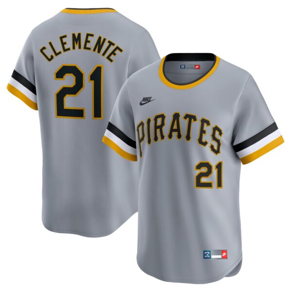 Roberto Clemente Pittsburgh Pirates  Throwback Cooperstown Collection Limited Jersey - Gray