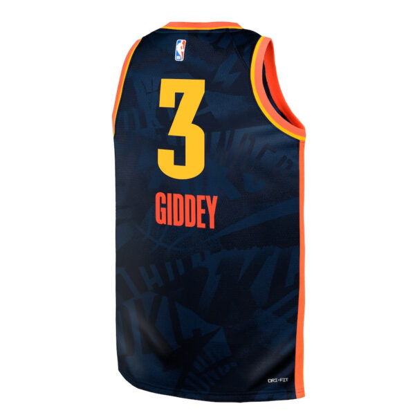 Josh Giddey 3 Oklahoma City Thunder 2023/24 City Edition Swingman YOUTH Jersey - Navy