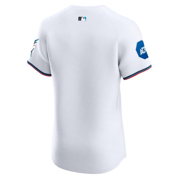 Miami Marlins  Home Elite Patch Jersey - White