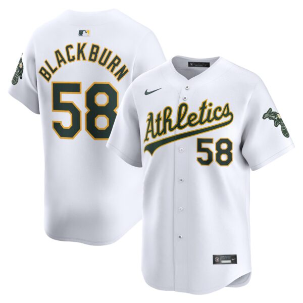 Paul Blackburn Oakland Athletics  Home Limited Player Jersey - White