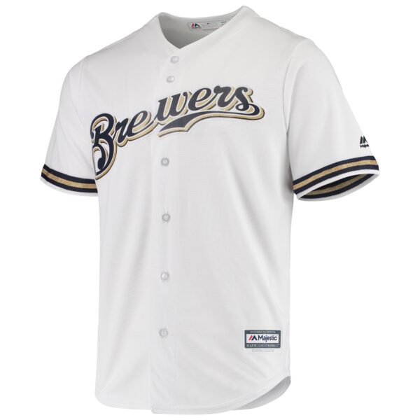 Milwaukee Brewers Majestic Home Official Cool Base Jersey - White