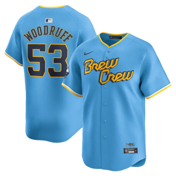Brandon Woodruff 53 Milwaukee Brewers City Connect Limited Men Jersey - Powder Blue