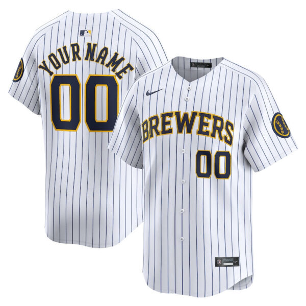 Milwaukee Brewers Alternate Limited Custom Men Jersey - White