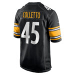 Jack Colletto 45 Pittsburgh Steelers Game Men Jersey - Black