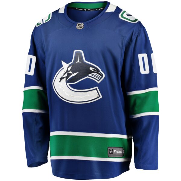 Vancouver Canucks Fanatics Home Team Breakaway Custom Jersey - Blue