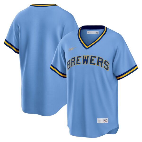 Milwaukee Brewers  Road Cooperstown Collection Team Jersey - Powder Blue