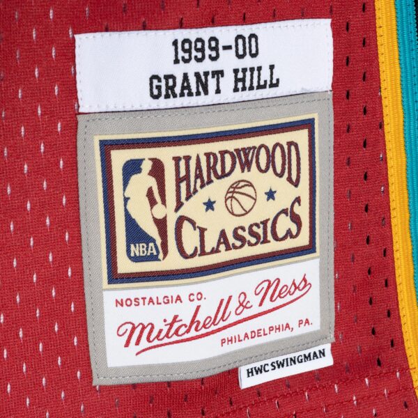 Grant Hill Detroit Pistons Mitchell & Ness Hardwood Classics 1999/00 Split Swingman Jersey - Teal/Red