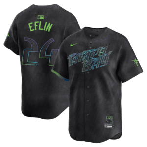Zach Eflin 24 Tampa Bay Rays 2024 City Connect Limited Men Jersey - Charcoal