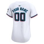 Miami Marlins  Women's Home Limited Custom Jersey - White