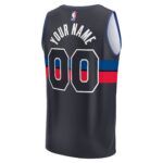 Detroit Pistons Fanatics Youth Fast Break Replica Custom Jersey - Statement Edition - Black