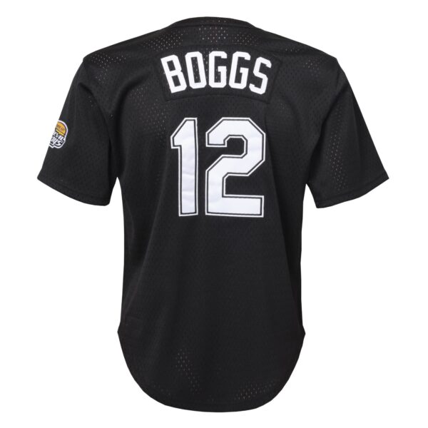 Wade Boggs Tampa Bay Rays Mitchell & Ness Youth Cooperstown Collectionu00c2u00a0Mesh Batting Practice Jersey - Black