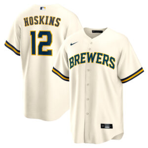 Rhys Hoskins Milwaukee Brewers  Home Replica Player Jersey - Cream