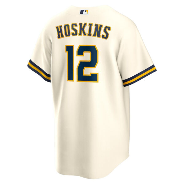 Rhys Hoskins 12 Milwaukee Brewers Home Men Player Jersey - Cream