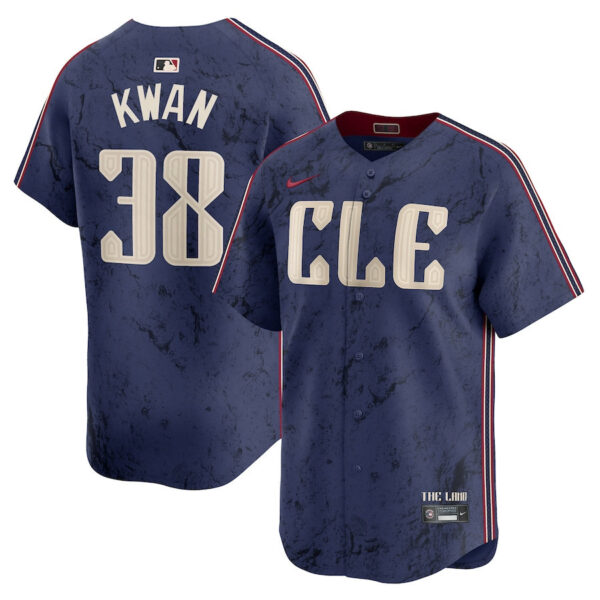 Steven Kwan 38 Cleveland Guardians 2024 City Connect Limited Men Jersey - Navy