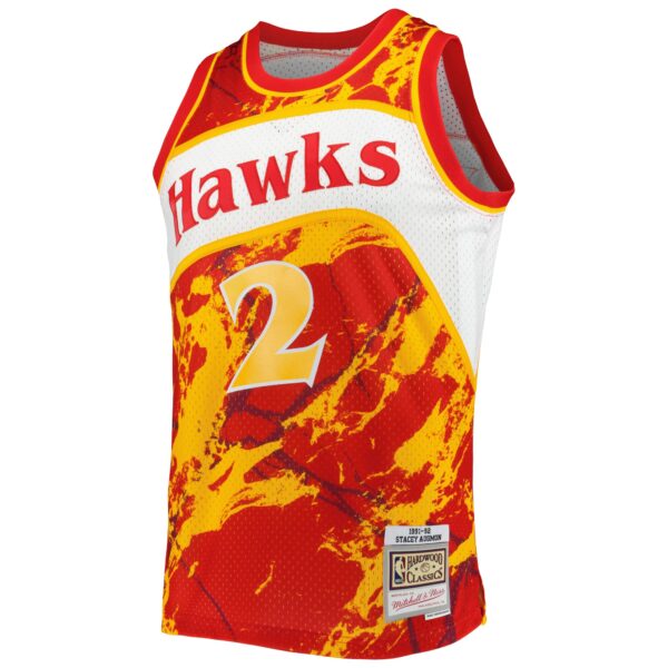 Stacey Augmon Atlanta Hawks Mitchell & Ness 1991/92 Hardwood Classics Marble Swingman Jersey - Red