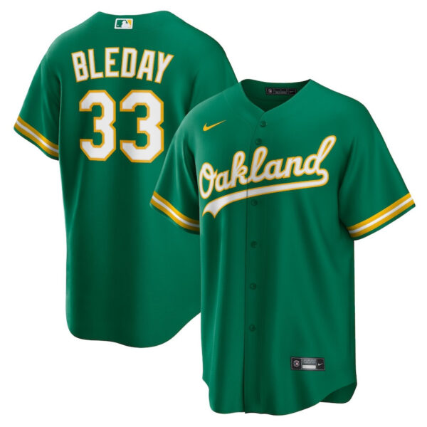 JJ Bleday 33 Oakland Athletics Alternate Team Men Jersey - Kelly Green