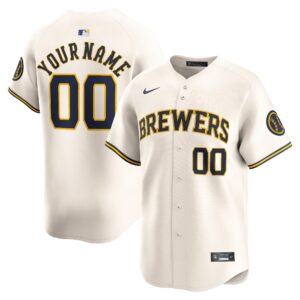 Milwaukee Brewers  Youth Home Limited Custom Jersey - Cream
