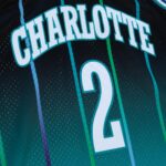 Larry Johnson Charlotte Hornets Mitchell & Ness 1992/93 Hardwood Classics Fadeaway Swingman Player Jersey - Teal/Black