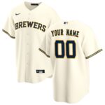 Milwaukee Brewers  Home Replica Custom Jersey - Cream
